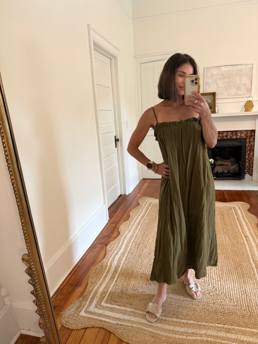 H&M Olive Green Midi Sundress